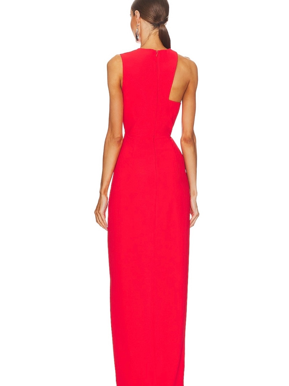 Amanda Uprichard Red One-Shoulder Gown with Thigh Slit - Picture 2 of 4